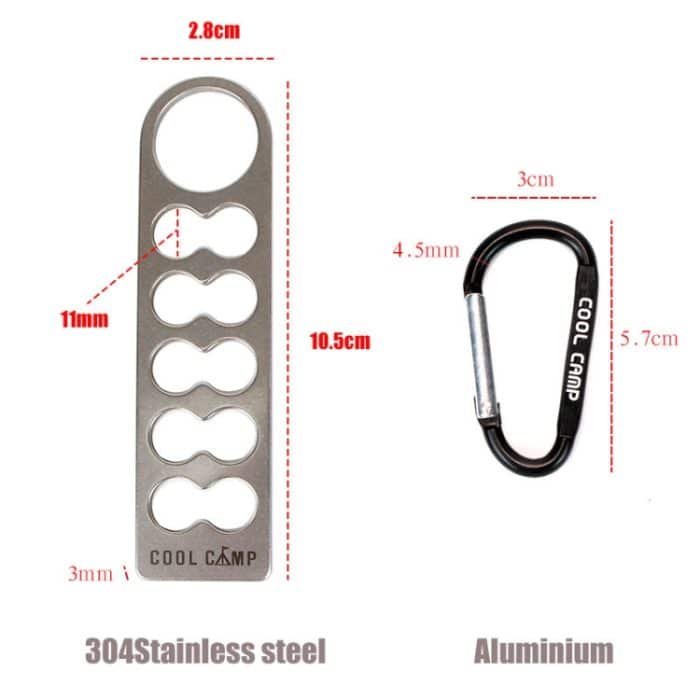 COOLCAMP CF-A207 Outdoor-Camping-Zelthering-Organizer, tragbares Campinghering-Regal aus Edelstahl, 28x105mm – Bild 3