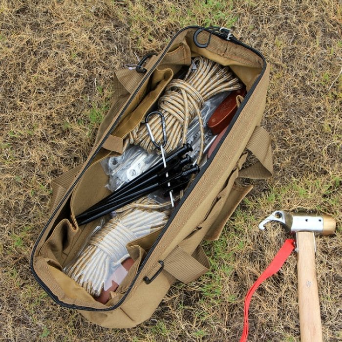 COOLCAMP CF-A207 Outdoor-Camping-Zelthering-Organizer, tragbares Campinghering-Regal aus Edelstahl, 28x105mm – Bild 7