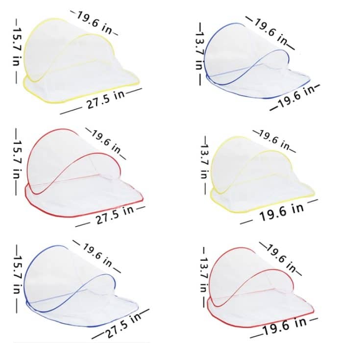 Installationsfreies, zusammenklappbares, tragbares, insektensicheres Netz-Abdeckungskopf-Mini-Moskitonetz für die Reise, Regular Red, Regular Yellow, Regular Blue, Enlarged Red, Enlarged Blue, Enlarged Yellow – Bild 2