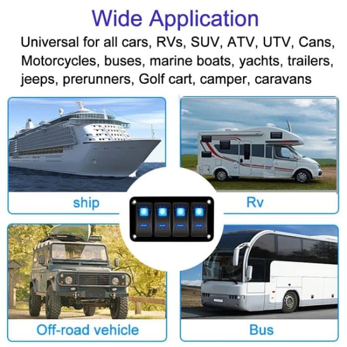 Road-Aluminium-Wippschalter-Panel-Gehäusehalterung für Narva-Typ-Boote, Kfz-Schalterteile, 2 Holes, 3 Holes, 4 Holes, 5 Holes – Bild 4