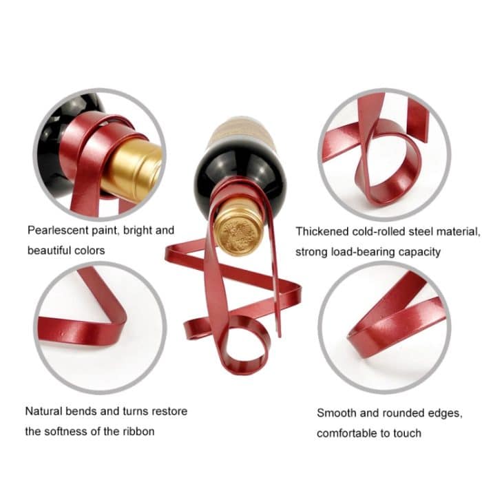 Weinflaschenhalter mit Metallband zum Aufhängen, dekorative Ornamente für den Schreibtisch – Bild 3