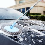 Auto-Chenille-Teleskop-Autowaschmopp mit gebogenem Griff und weichen Borsten