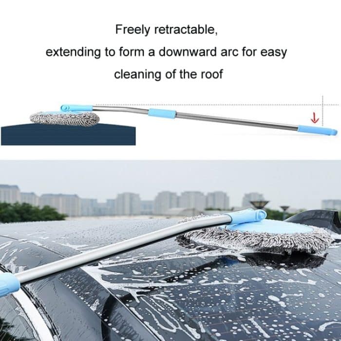 Auto-Chenille-Teleskop-Autowaschmopp mit gebogenem Griff und weichen Borsten – Bild 2