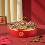 Candy Box Home Mehrschichtiges Obsttablett für das neue Jahr, unterteilte Trockenobstbox mit Deckel, Red 1 Layer, Ivory White 1 Layer, Red 2 Layers, Ivory White 2 Layer