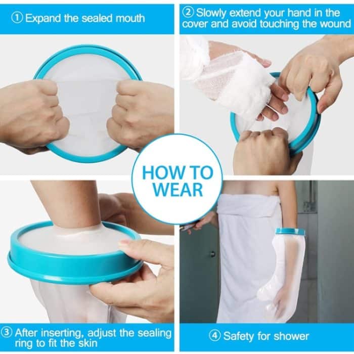 Frakturwasserdichtes Pflaster, postoperativer Badeschutz, C255350 Adult Hand, C255590 Adult Short Arm, C175230 Knee Double Pass, C100048 Thigh Plaster – Bild 6