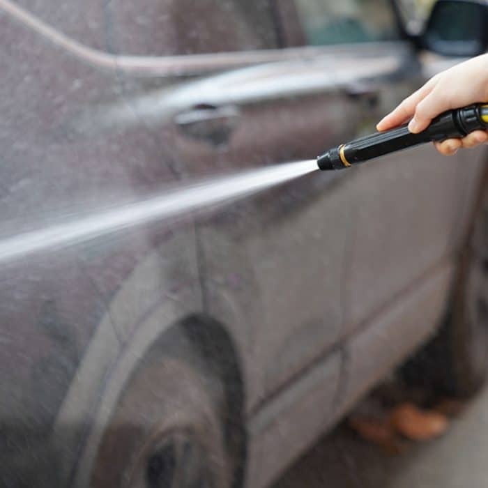 Haushalts-Hochdruck-Autowaschanlage, Metall-Wasserstrahl-Autobürsten-Booster-Düse, 4 Connector+5m Pipe, 2 Clamps – Bild 4