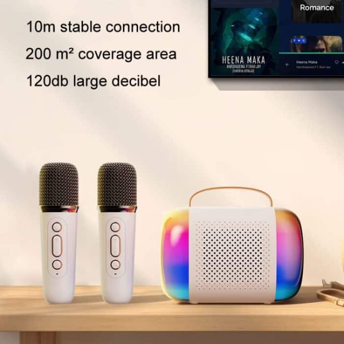 Tragbarer Bluetooth-Lautsprecher für Heim- und Außenbereich, kabelloses Karaoke-Audio, Y5 1 Microphone, Y5 2 Microphone – Bild 6