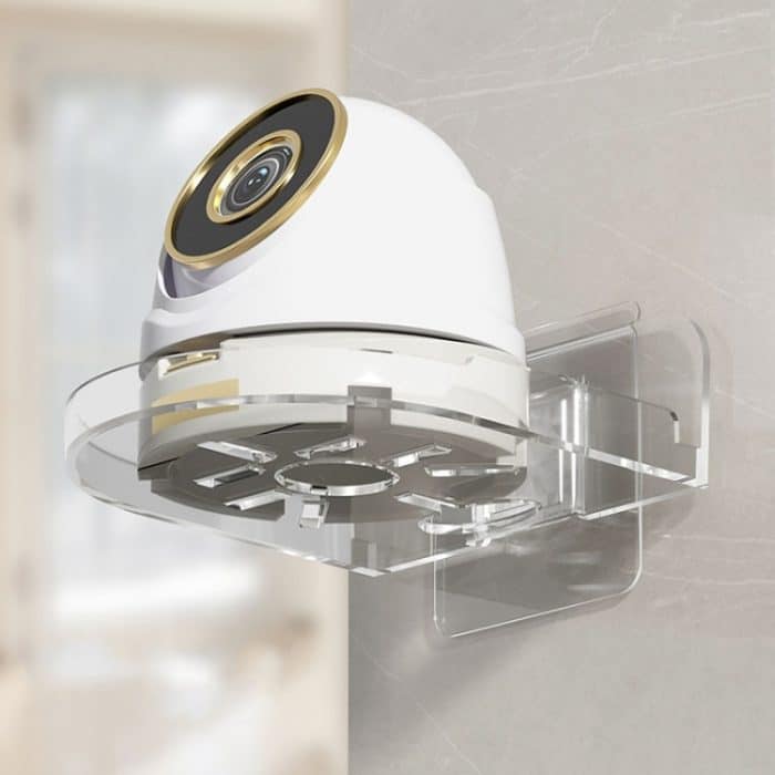 Traceless Wandmontierte Kamerahalterung Home No-Punch Surveillance Rack Router Shelf, Transparent – Bild 2