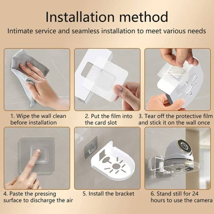 Traceless Wandmontierte Kamerahalterung Home No-Punch Surveillance Rack Router Shelf, Transparent – Bild 14
