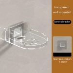 Traceless Wandmontierte Kamerahalterung Home No-Punch Surveillance Rack Router Shelf, Transparent – Bild 5