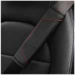 Auto-Sicherheitsgurtbezug, Karbonfaser-Leder, Autositz-Schulterschutz, Black, Red, Wine Red, Crown Black, Crown Red, Crown Wine Red