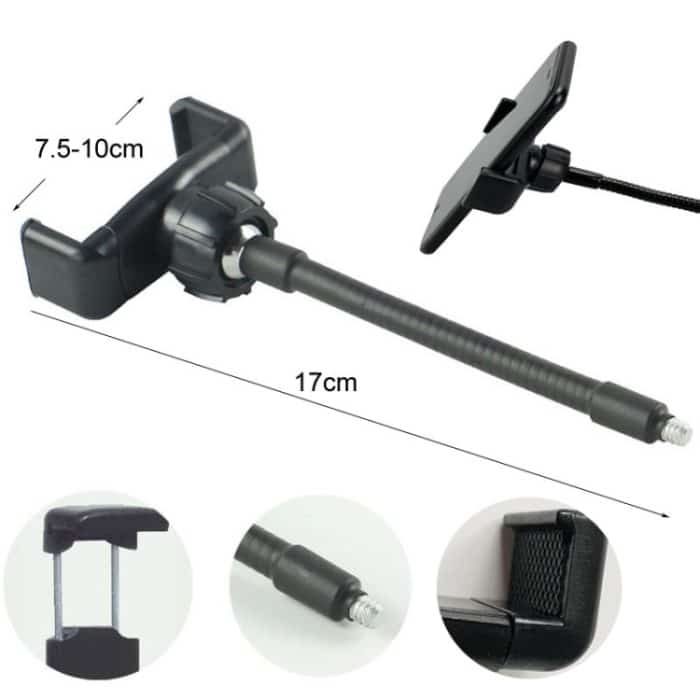 Live Beauty Ringlicht-Telefonclip, 360 drehbare Köpfe, Schlauchklemmenständer, 360 Rotating Heads Hose Clamp Stand – Bild 4