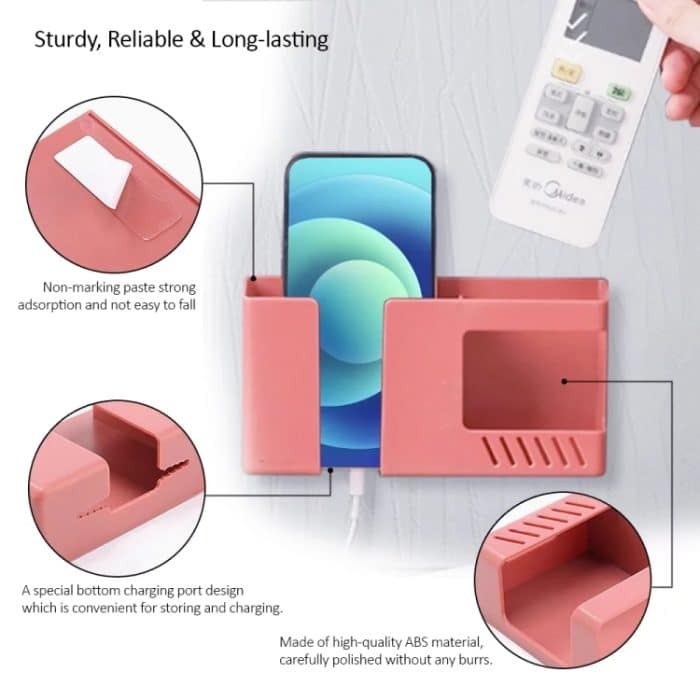 Doppelte Gitter-Wand-Aufbewahrungsbox, Fernbedienung, Kleinigkeiten, Organizer, Handy-Ladehalter, Double Red, Double Yellow, Double Blue – Bild 4