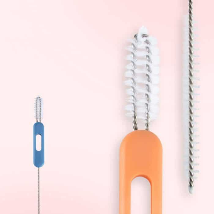 Multifunktionale Strohdeckel-Reinigungsbürste, Nylon-Edelstahl-Fugenschrubberkamm – Bild 2