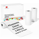 Schnelltrocknendes Thermopapier zum Schreiben, 10 Jahre haltbar, für die Drucker M832/M833/M834/M835, Phomemo 3rolls /Box 53mm, Phomemo 3rolls /Box 80mm, Phomemo 3rolls /Box 110mm, Phomemo 2rolls /Box A4, Phomemo 4rolls /Box A4, Phomemo 2rolls /Box Let...