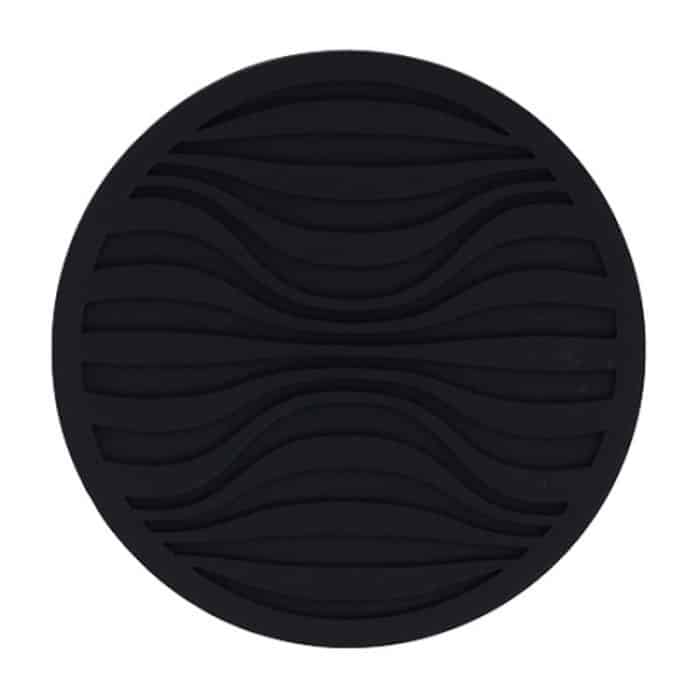 TBD0604490601.jpg 10 x 0,5 cm runder Silikon-Untersetzer, rutschfest, Wellenbecher, Wärmedämmkissen, Drainage, Kaffee- und Tee-Untersetzer, Black, Green, Marble Color – Bild 1