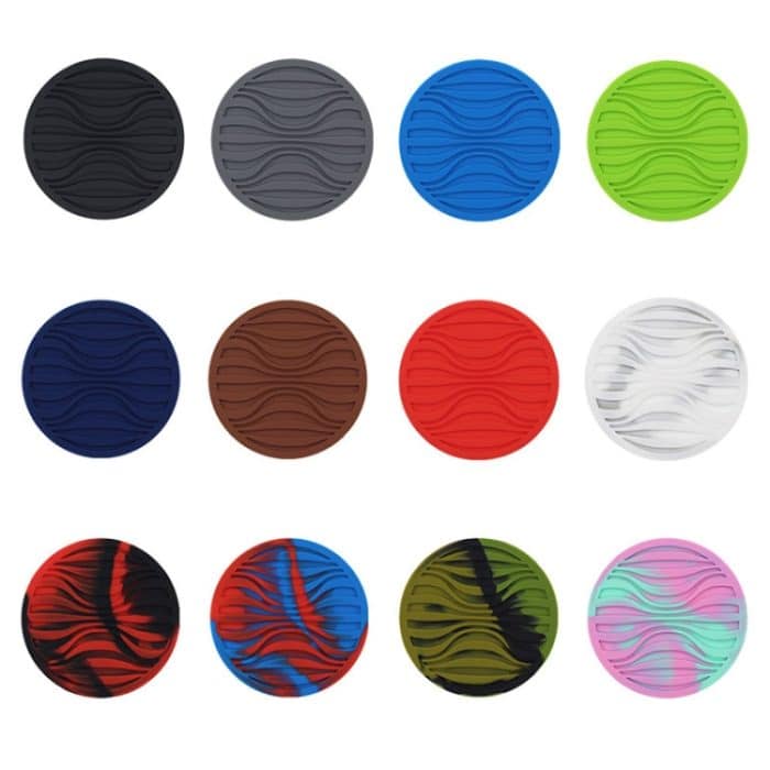 10 x 0,5 cm runder Silikon-Untersetzer, rutschfest, Wellenbecher, Wärmedämmkissen, Drainage, Kaffee- und Tee-Untersetzer, Black, Green, Marble Color – Bild 3