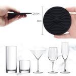 10 x 0,5 cm runder Silikon-Untersetzer, rutschfest, Wellenbecher, Wärmedämmkissen, Drainage, Kaffee- und Tee-Untersetzer, Black, Green, Marble Color – Bild 5