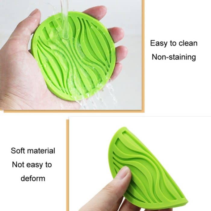 10 x 0,5 cm runder Silikon-Untersetzer, rutschfest, Wellenbecher, Wärmedämmkissen, Drainage, Kaffee- und Tee-Untersetzer, Black, Green, Marble Color – Bild 6