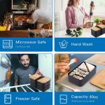 1200 ml tragbares Fach, isolierte, doppelschichtige Lunchbox, mikrowellengeeigneter Lebensmittelbehälter aus Kunststoff, Without  Insulation Bag Black, Without Insulation Bag White, With Insulation Bag Black, With Insulation Bag White – Bild 9