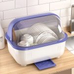 Haushaltsstaubdichte Küchengeschirr-Aufbewahrungsbox, Geschirr-Abflussregal, S (Purple), S (Blue), S (Yellow), L (Purple), L (Blue), L (Yellow), XL (Purple), XL (Blue), XL (Yellow) – Bild 2