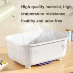 Haushaltsstaubdichte Küchengeschirr-Aufbewahrungsbox, Geschirr-Abflussregal, S (Purple), S (Blue), S (Yellow), L (Purple), L (Blue), L (Yellow), XL (Purple), XL (Blue), XL (Yellow) – Bild 6