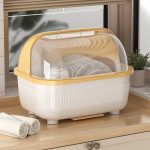 Haushaltsstaubdichte Küchengeschirr-Aufbewahrungsbox, Geschirr-Abflussregal, S (Purple), S (Blue), S (Yellow), L (Purple), L (Blue), L (Yellow), XL (Purple), XL (Blue), XL (Yellow) – Bild 9