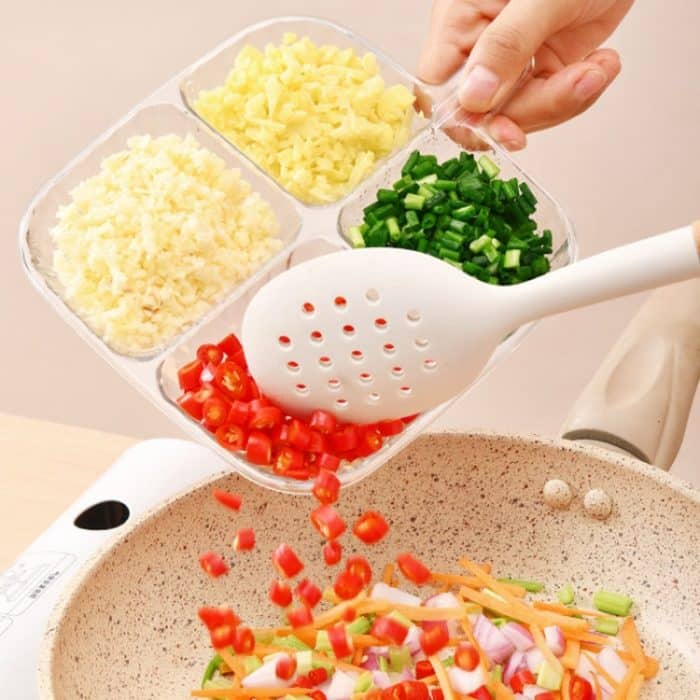 Mehrzweck-Gewürztablett mit vier Unterteilungen zur Aufbewahrung von Gewürzen in der Küche – Bild 7