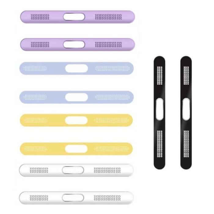 2 teile/satz Für IPhone 12/13/14/15 Serie Lautsprecher Überzug Metall Staub-Proof Mesh Lade port Schutz Film Staub Aufkleber – Bild 2