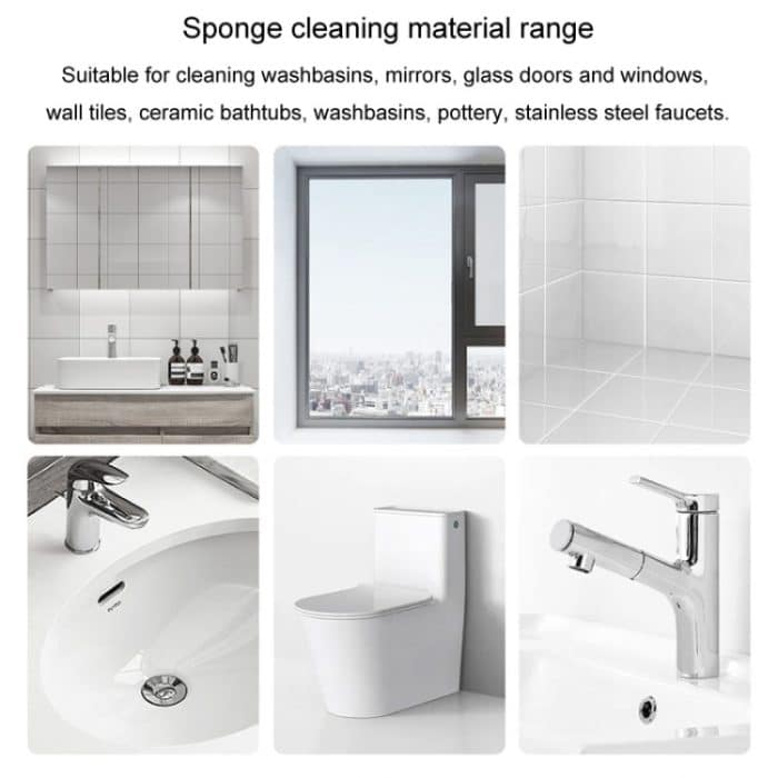 Badezimmer-Glasspiegel-Fleckenentfernungs-Wasserzeichen-Schwamm-Reib-Wasserhahn-Entkalkungs-Reinigungswerkzeug, Yellow, Pink – Bild 11