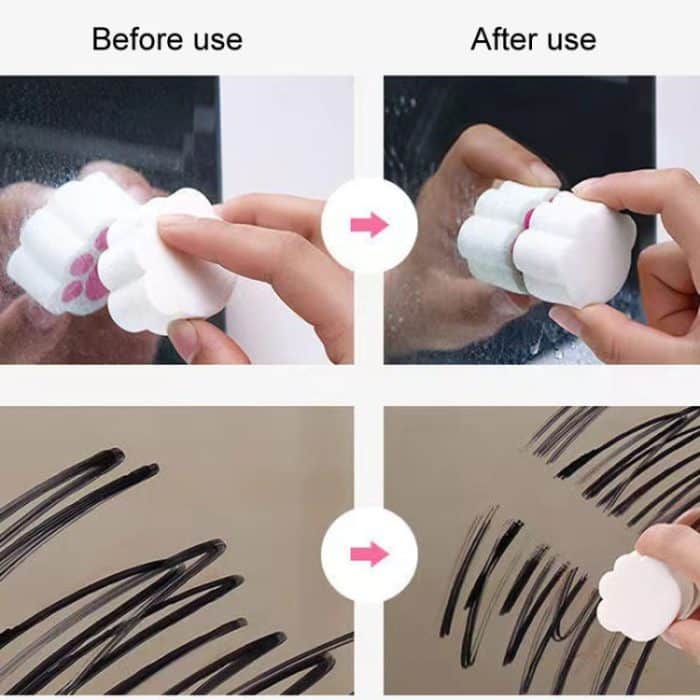 Badezimmer-Glasspiegel-Fleckenentfernungs-Wasserzeichen-Schwamm-Reib-Wasserhahn-Entkalkungs-Reinigungswerkzeug, Yellow, Pink – Bild 9