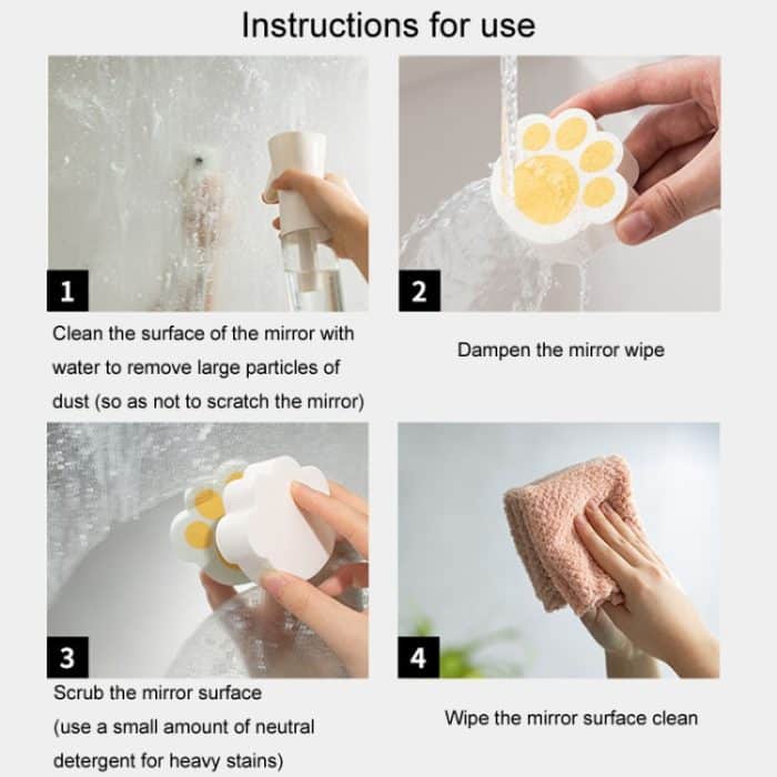 Badezimmer-Glasspiegel-Fleckenentfernungs-Wasserzeichen-Schwamm-Reib-Wasserhahn-Entkalkungs-Reinigungswerkzeug, Yellow, Pink – Bild 10