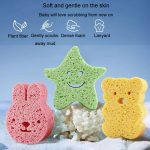 Baby-Badeschwamm aus Holzzellstoff, niedlicher Cartoon-weicher Badeschwamm, Badeschrubber, Bear, Bunny, Little Star, Duck – Bild 12