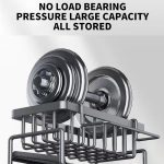 Küchenspüle, multifunktionales Abflussregal, Schwammlappen-Aufbewahrungsregal, Gray, Black, White, With Pole Gray, With Pole Black, With Pole White – Bild 6