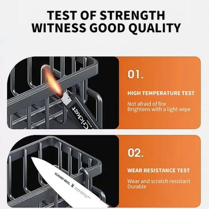 Küchenspüle, multifunktionales Abflussregal, Schwammlappen-Aufbewahrungsregal, Gray, Black, White, With Pole Gray, With Pole Black, With Pole White – Bild 7
