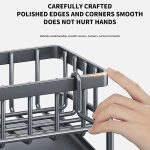 Küchenspüle, multifunktionales Abflussregal, Schwammlappen-Aufbewahrungsregal, Gray, Black, White, With Pole Gray, With Pole Black, With Pole White – Bild 8