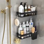 Wandmontiertes Küchen- und Badezimmerregal mit 4 Haken, Only Shelf, Shelf + Pole, Shelf + Cup, Shelf + Pole+Cup – Bild 2