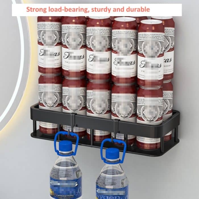 Wandmontiertes Küchen- und Badezimmerregal mit 4 Haken, Only Shelf, Shelf + Pole, Shelf + Cup, Shelf + Pole+Cup – Bild 6