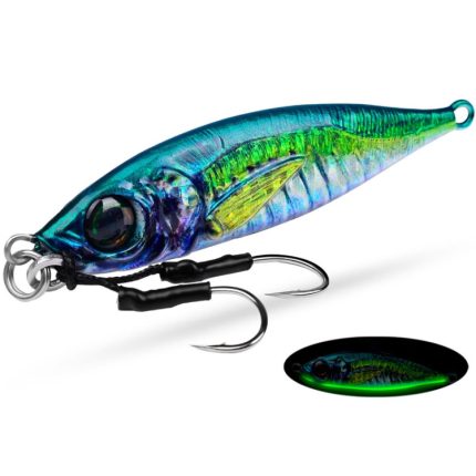 PROBEROS LF137 3D Spray Painted Bionic Lure Warp Bass Leader Fish Long Casting Süßwasser Meer Leuchtender Angelköder, 120g