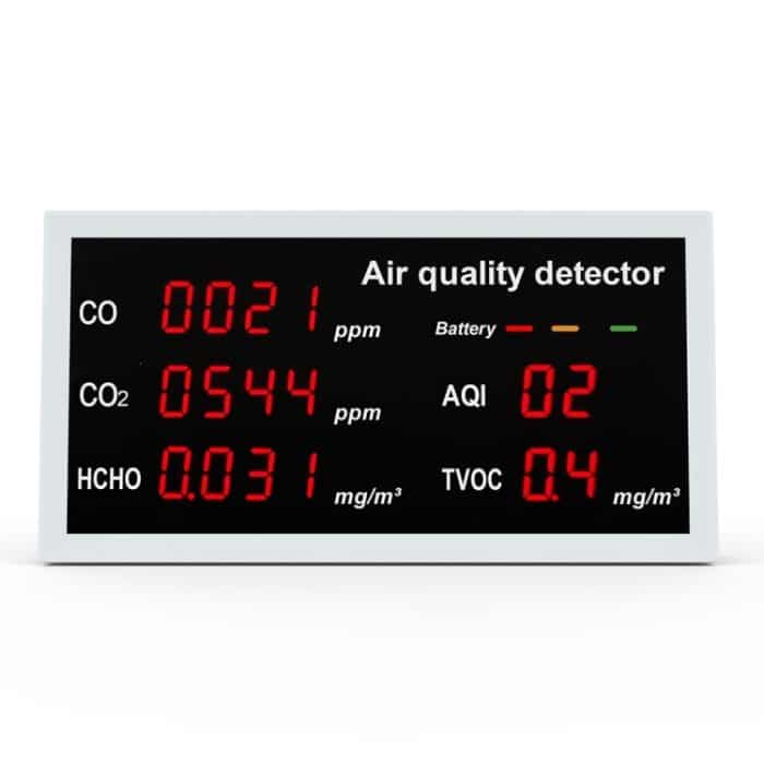 TBD0604512301A.jpg Tragbarer 5-in-1-Innenraum-Luftmonitor, TVOC-Formaldehyd-Detektor, 5-in-1(White), 5-in-1(Light Gray) – Bild 1