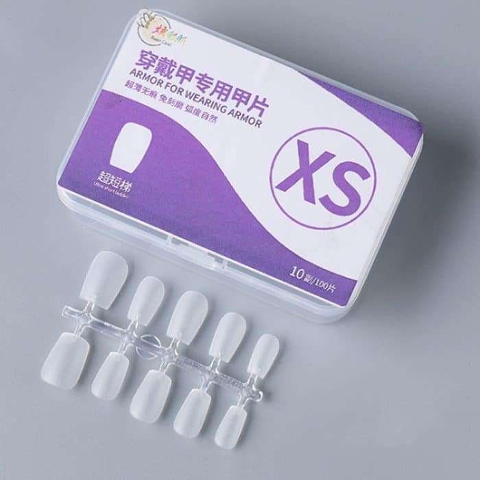 10 Paar tragbare Maniküre-Tabletten mit Frosted-Codierung zu je 100 Stück/Karton, Ultra-short Ladder XS, Ultra-short Ladder S, Ultra-short Ladder M, Ultra-short Ladder L, Short Square Circle XS, Short Square Circle S, Short Square Circle M... – Bild 1