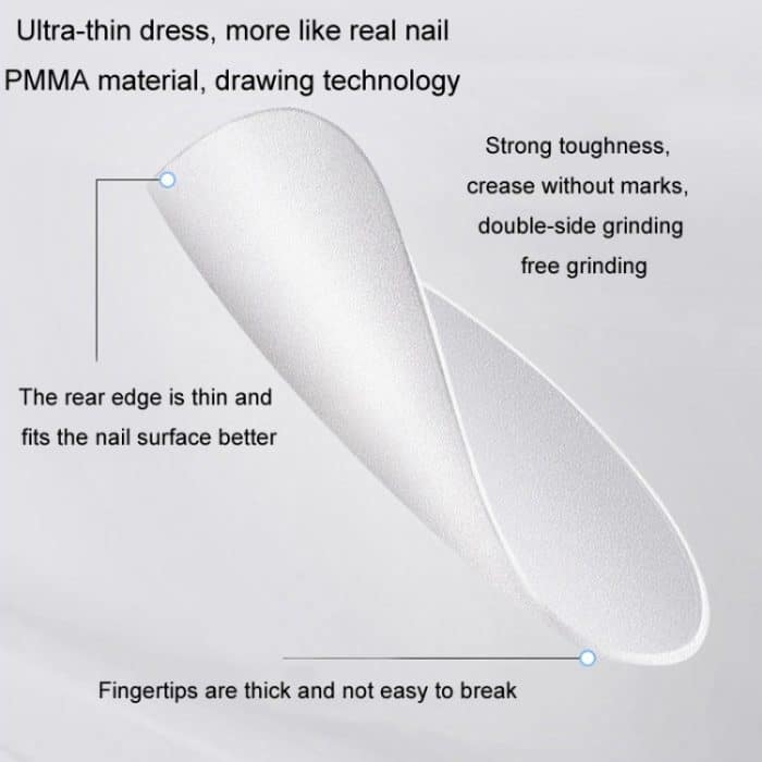 10 Paar tragbare Maniküre-Tabletten mit Frosted-Codierung zu je 100 Stück/Karton, Short Ellipse S, Long Ladder XS, Long Ladder S, Long Ladder M, Long Ladder L, Long Ellipse XS, Long Ellipse S, Long Ellipse M, Long Ellipse L, Medium Oval XS, Medium Oval... – Bild 4