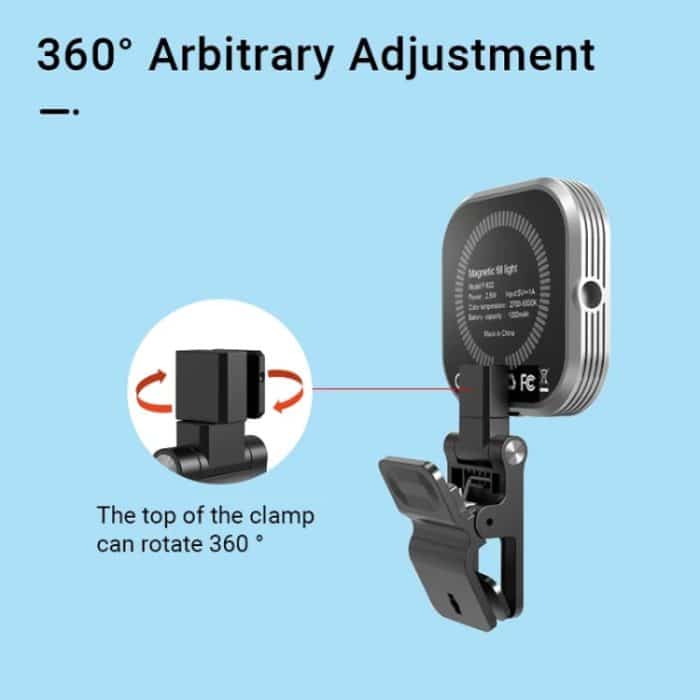 Mini magnetisches Fülllicht, wiederaufladbar, dreifarbiges Temperatur-Selfie-Licht – Bild 5
