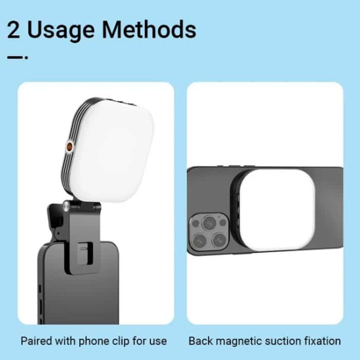 Mini magnetisches Fülllicht, wiederaufladbar, dreifarbiges Temperatur-Selfie-Licht – Bild 7