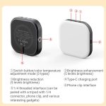 Mini magnetisches Fülllicht, wiederaufladbar, dreifarbiges Temperatur-Selfie-Licht – Bild 9