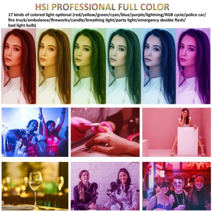 RGB-Fülllicht-Fotolampe mit verstecktem, klappbarem Telefonclip und Kaltschuhschnittstelle, F-615 – Bild 3