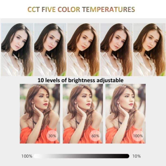 RGB-Fülllicht-Fotolampe mit verstecktem, klappbarem Telefonclip und Kaltschuhschnittstelle, F-615 – Bild 4