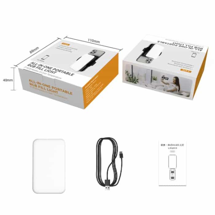 RGB-Fülllicht-Fotolampe mit verstecktem, klappbarem Telefonclip und Kaltschuhschnittstelle, F-615 – Bild 10