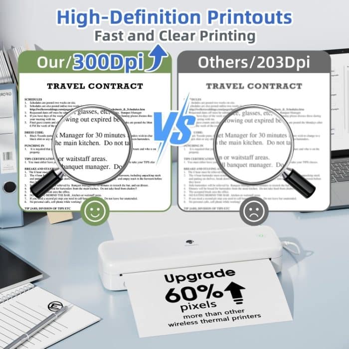 Phomemo M834 Kabelloser Bluetooth-Thermodrucker unterstützt Thermopapier in mehreren Größen – Bild 4