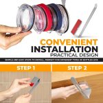 Becherdeckel-Organizer, selbstklebendes Unterschrank-Becherdeckel-Aufbewahrungsregal, Black, Steel Color – Bild 4